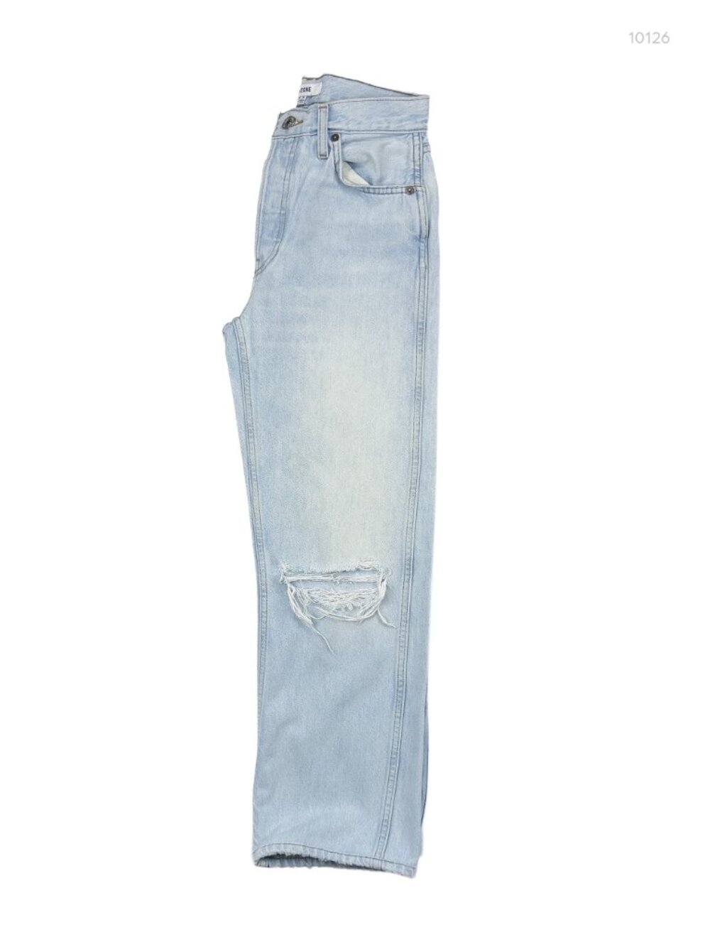 RE/DONE High Rise Loose Straight Jeans 24 Bleach Destroy 188-3WHRL - Picture 6 of 15